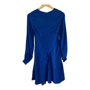 & Other Stories Dress Women Size 0 Royal Blue Jacquard Long Sleeves *